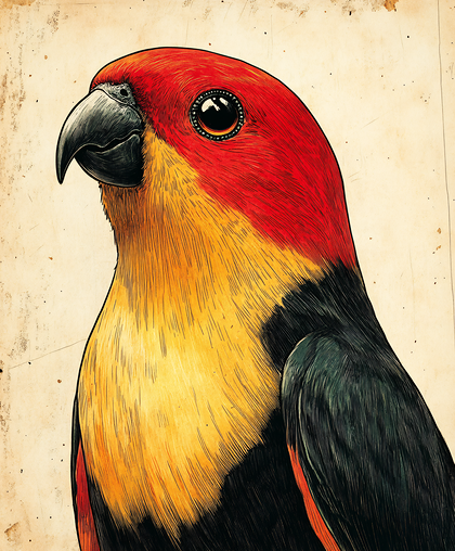 Vibrant Parrot Portrait