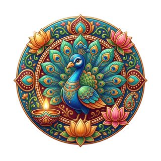 peacock diwali mandala