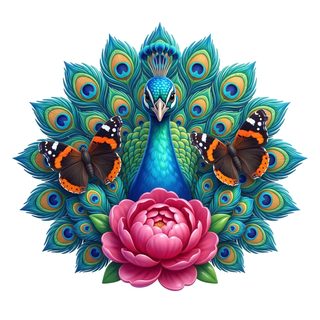peacock butterfly peony