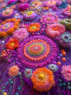 textured embroidery art