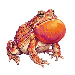 red bullfrog illustration
