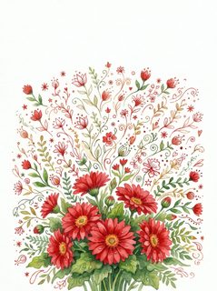 red floral bouquet