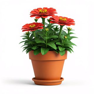 red-zinnia-potted-plant