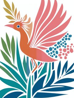 Stylized Bird Leaves