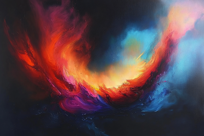 Vibrant Swirling Colors Abstract Painting