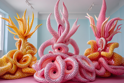Vibrant Tentacle Sculptures