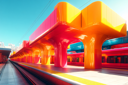 Vibrant Train Station