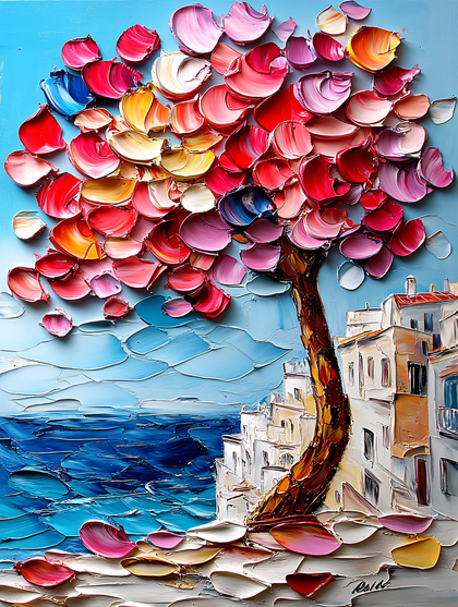 Vibrant Tree By The Sea