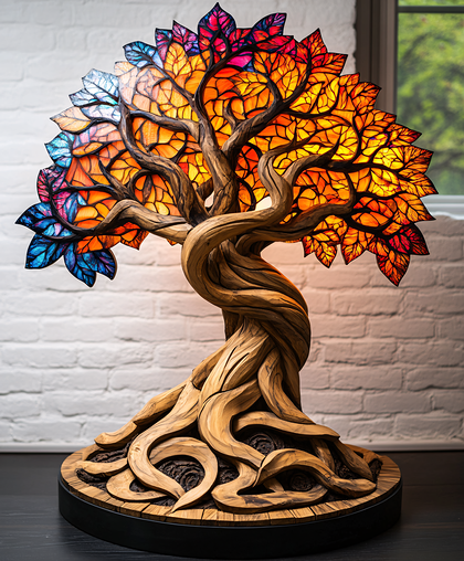 Vibrant Tree of Life Lamp