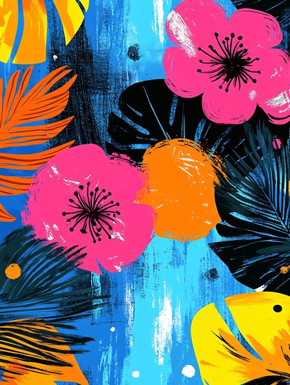 Vibrant Tropical Abstract Pattern