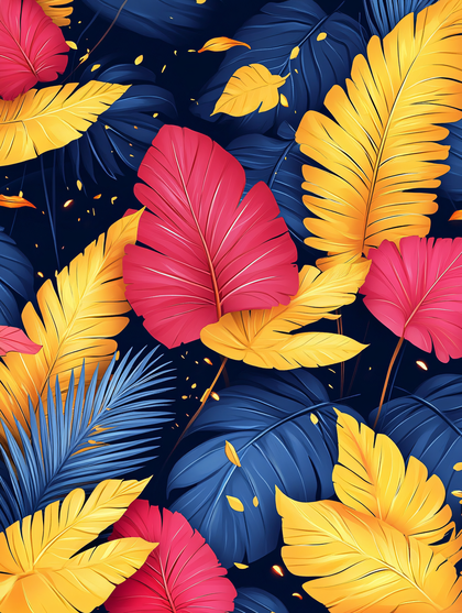 Vibrant Tropical Leaves Pattern