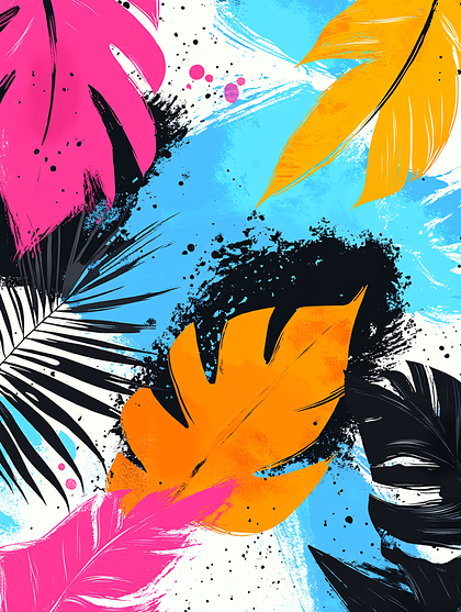 Vibrant Tropical Splash Art