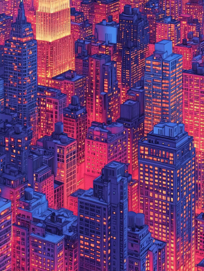 Vibrant Urban Nightscape
