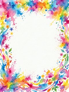 watercolor floral border