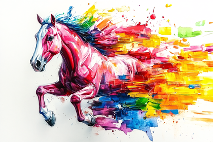 Vibrant Watercolor Horse