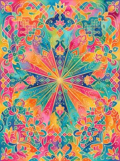 colorful watercolor mandala