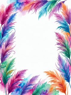 watercolor pampas frame