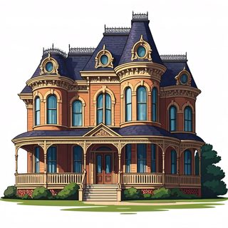 victorian mansion illustration