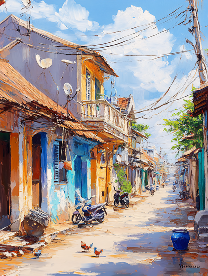 Vietnamese Street Scene Painting