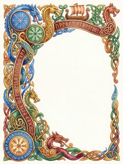 viking dragon border