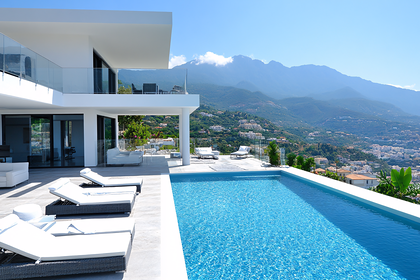 Villa With Infinity Pool Overlooking Mountain Landscape