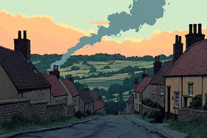 Village Street at Dusk