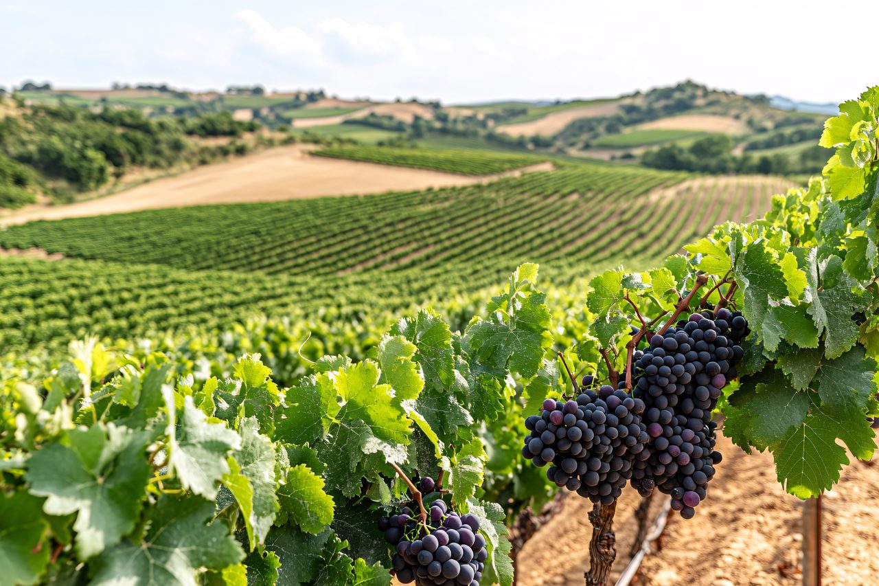 Vineyard Vista with Ripe Grapes