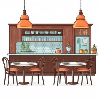 bistro cafe counter