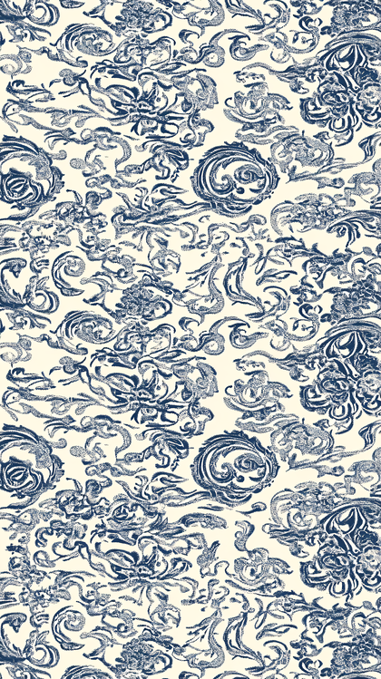 Vintage Blue Floral Pattern