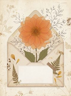 Vintage Dahlia Envelope