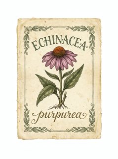 echinacea botanical print