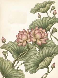 botanical lotus illustration