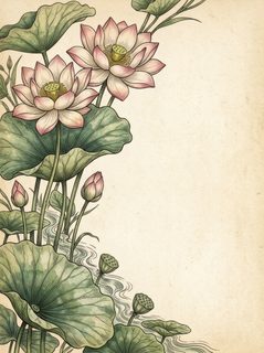 vintage lotus illustration