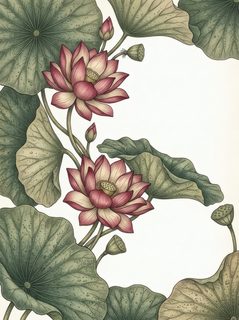 vintage lotus illustration
