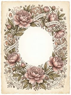 vintage peony wreath