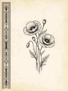 poppy botanical illustration