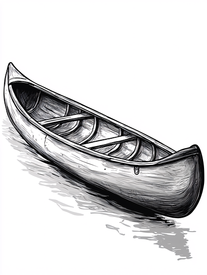 Vintage Canoe Illustration
