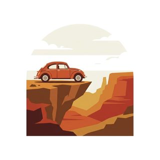 car on cliff