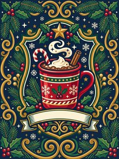 vintage christmas hot chocolate