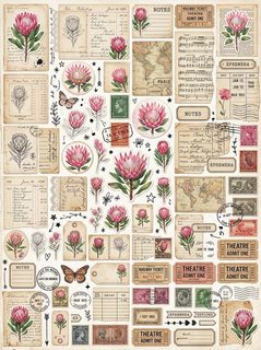 botanical ephemera collage