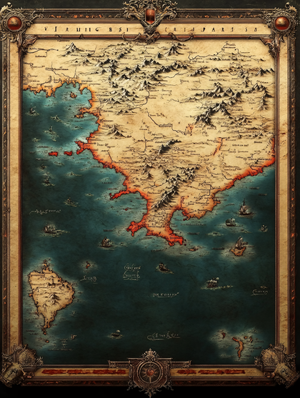 Vintage Fantasy World Map