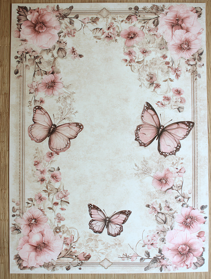 Vintage Floral Butterfly Design