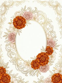 Floral Oval Frame