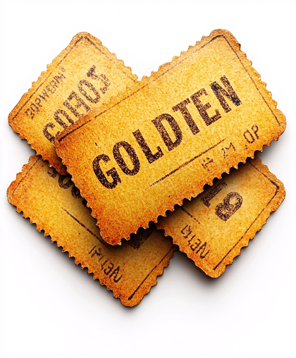 Vintage Gold Tickets Stack
