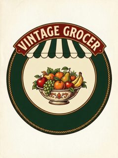 vintage fruit emblem