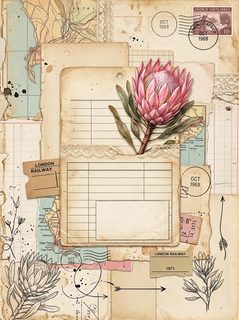 vintage junk journal collage