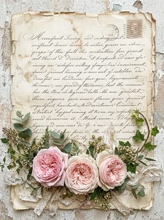 vintage roses letter