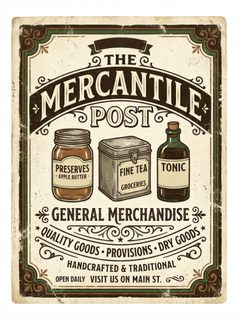 vintage store sign