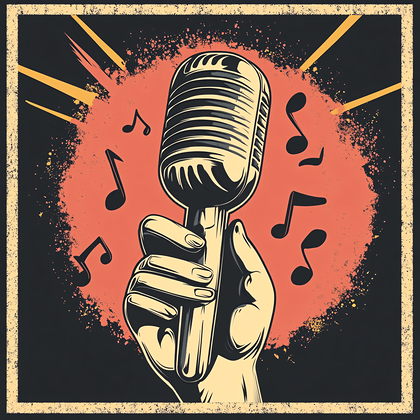 Vintage Microphone In Hand