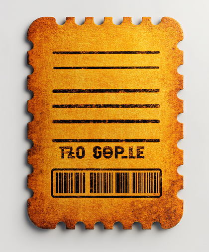 Vintage Orange Ticket Stub